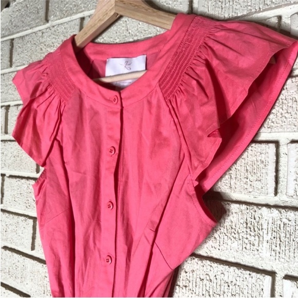 Gal Meets Glam Saffron Flutter Sleeve Jumpsuit Watermelon Size 4 NWT - Picture 5 of 11